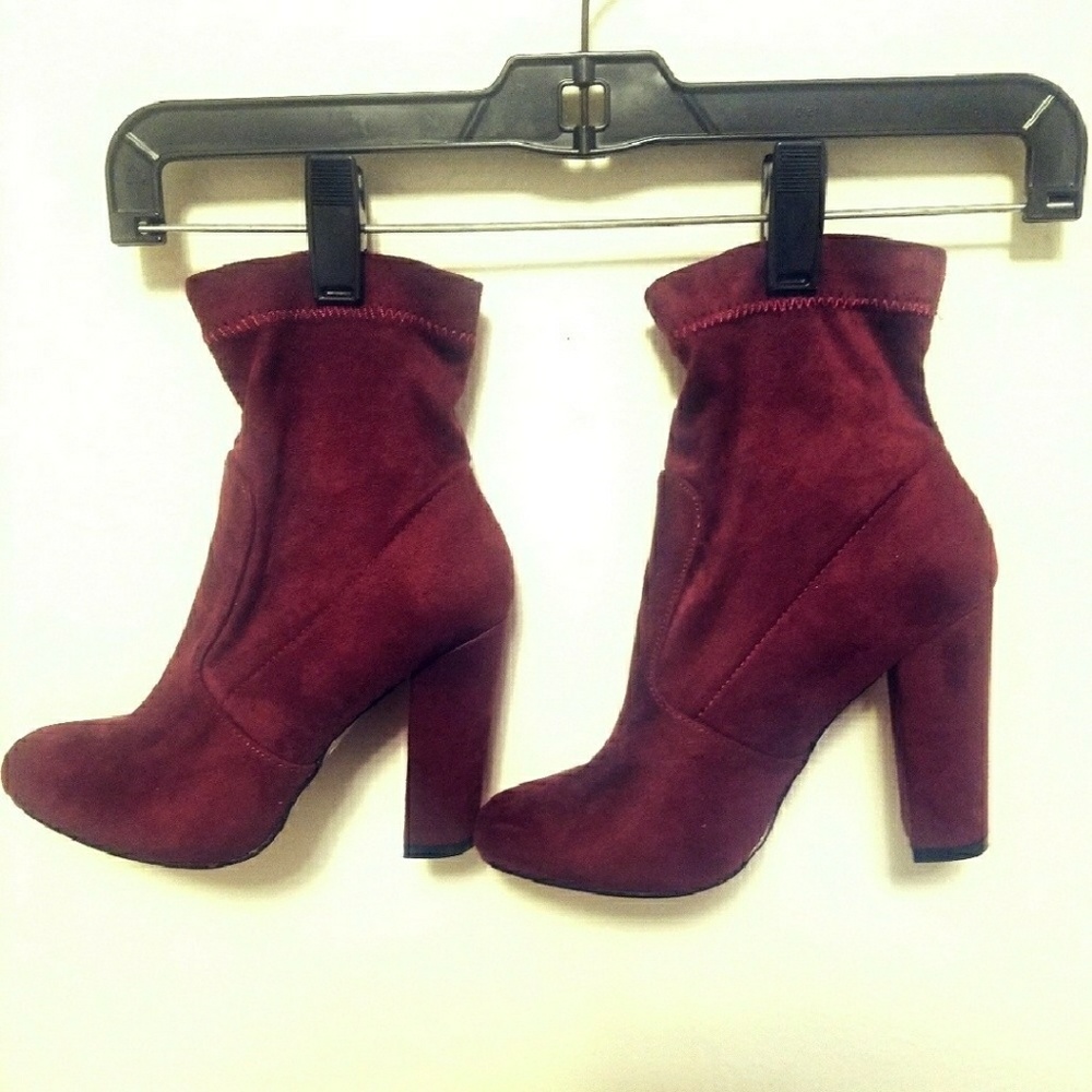 Burgundy sock boots